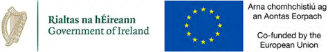 Logos of the Government of Ireland, LWETB, and the European Union, with text in Irish and English stating Government of Ireland and Co-funded by the European Union.