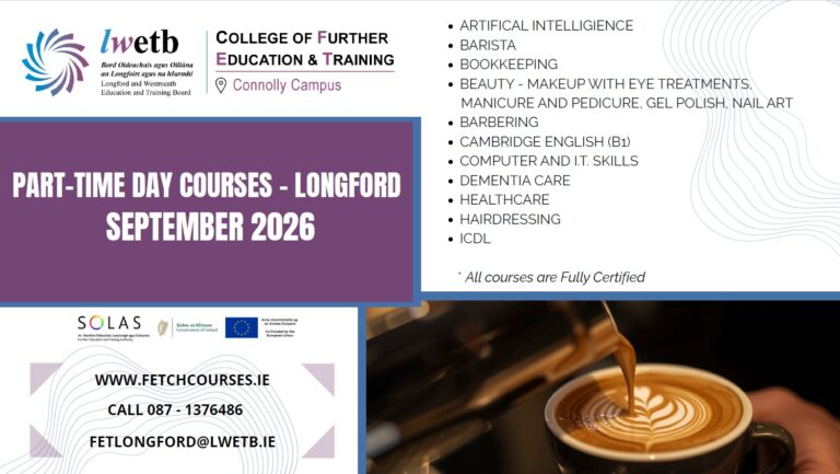 Part-Time Day Courses Longford – September 2026