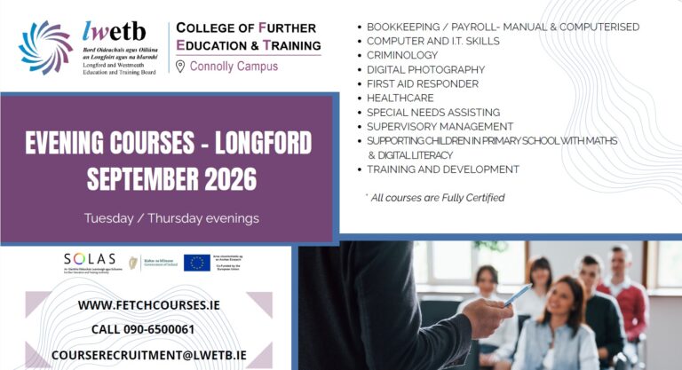 Evening Courses – Longford September 2026